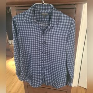 Banana Republic Checked Silky Button Down Blouse